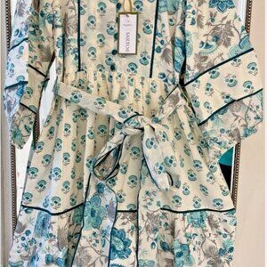 Brand new tuckernuck Sue Sartor blue, green & white contrast print Dress